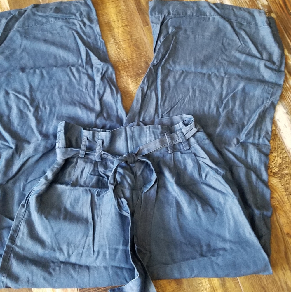 High waist tie pants